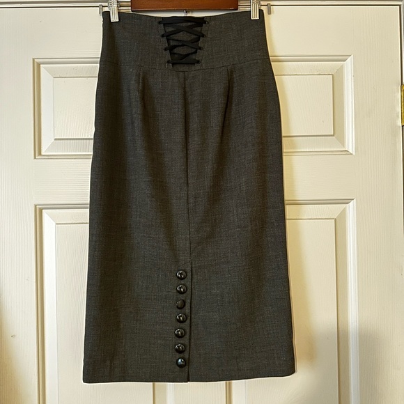 Ann Taylor Charcoal Pencil Skirt - Picture 2 of 6